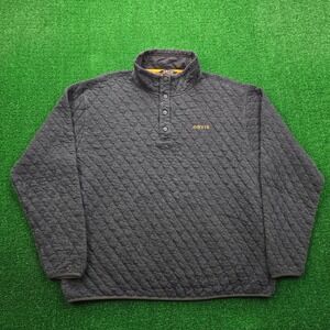Orvis Battenkill Quilted Snap Sweatshirt Mens XL Dark Gray Pullover Outdoor